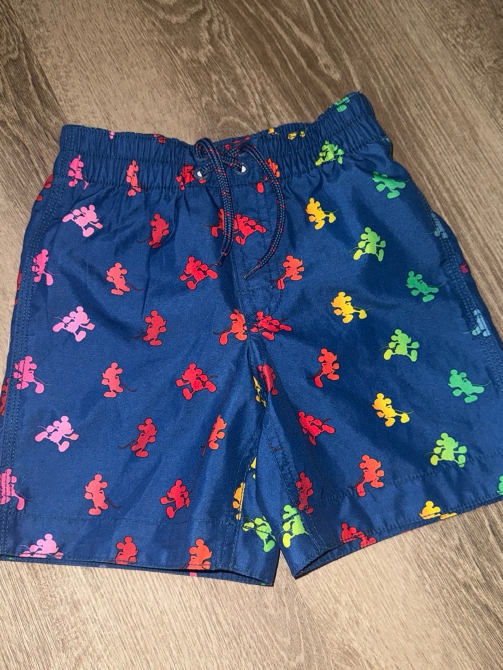 GAP Navy Swim Shorts with Multicolor Mickey Silhouettes